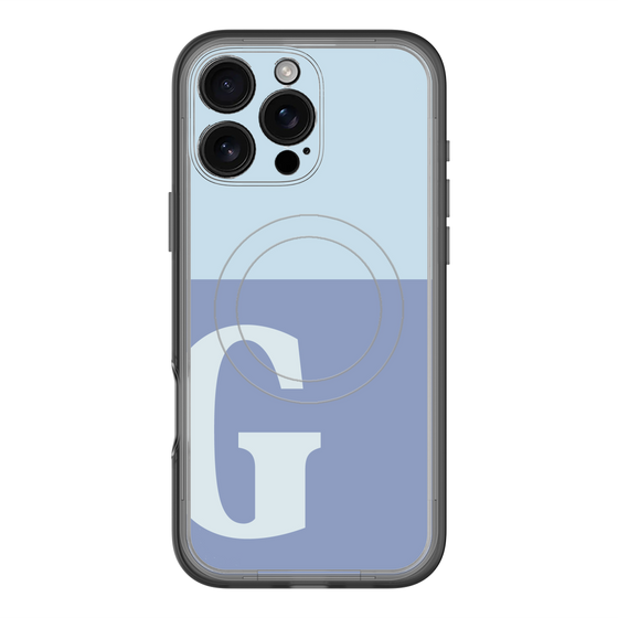 スリムプロテクションプレミアムケース with MagSafe［ オリジナル - initial two tone - G blue ］
