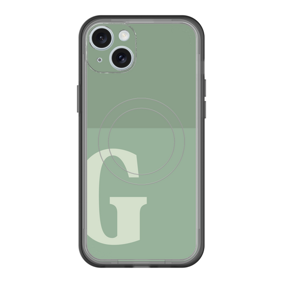 スリムプロテクションプレミアムケース with MagSafe［ オリジナル - initial two tone - G green ］
