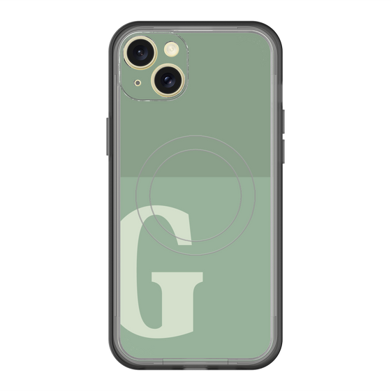 スリムプロテクションプレミアムケース with MagSafe［ オリジナル - initial two tone - G green ］