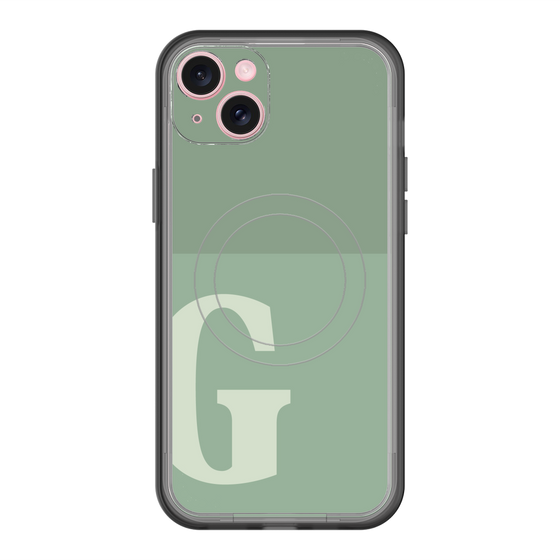 スリムプロテクションプレミアムケース with MagSafe［ オリジナル - initial two tone - G green ］