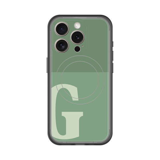 スリムプロテクションプレミアムケース with MagSafe［ オリジナル - initial two tone - G green ］