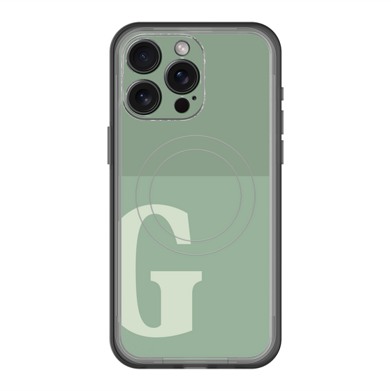 スリムプロテクションプレミアムケース with MagSafe［ オリジナル - initial two tone - G green ］