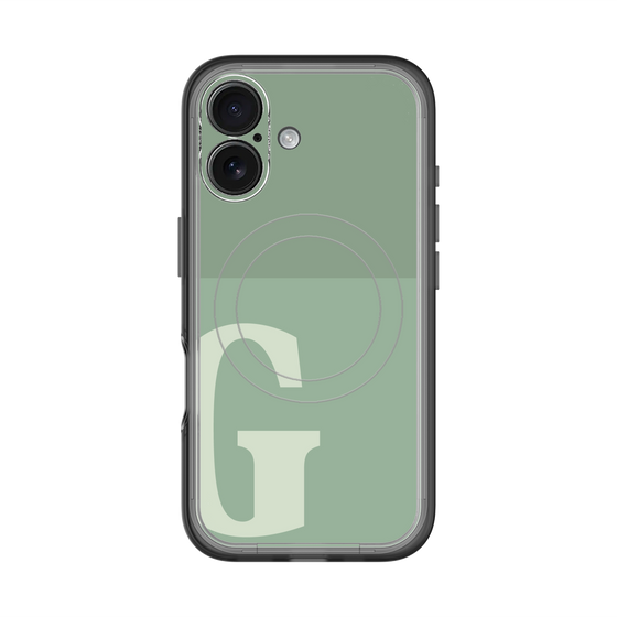 スリムプロテクションプレミアムケース with MagSafe［ オリジナル - initial two tone - G green ］