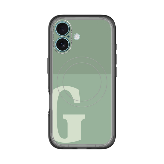 スリムプロテクションプレミアムケース with MagSafe［ オリジナル - initial two tone - G green ］