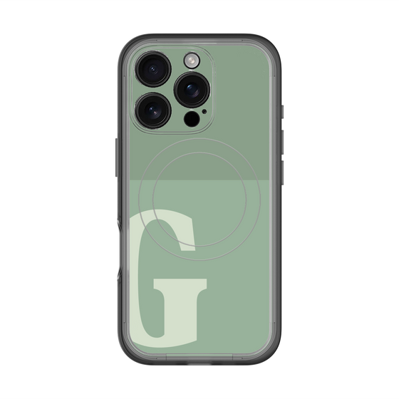 スリムプロテクションプレミアムケース with MagSafe［ オリジナル - initial two tone - G green ］