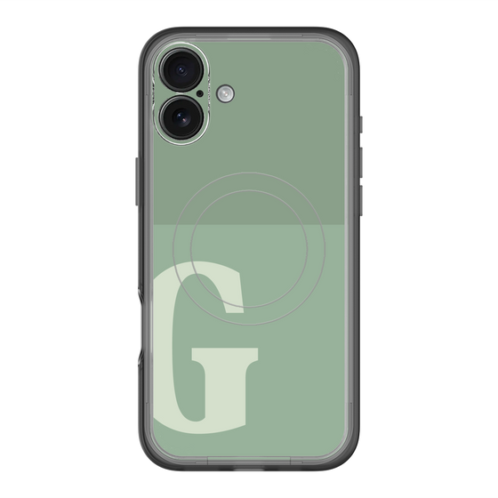 スリムプロテクションプレミアムケース with MagSafe［ オリジナル - initial two tone - G green ］