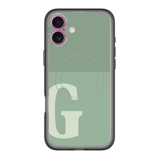 スリムプロテクションプレミアムケース with MagSafe［ オリジナル - initial two tone - G green ］