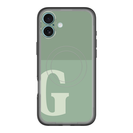 スリムプロテクションプレミアムケース with MagSafe［ オリジナル - initial two tone - G green ］