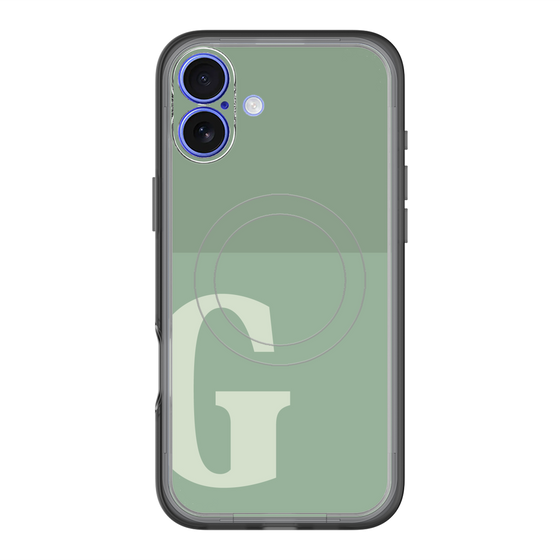 スリムプロテクションプレミアムケース with MagSafe［ オリジナル - initial two tone - G green ］