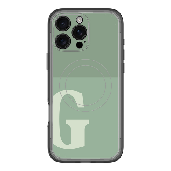 スリムプロテクションプレミアムケース with MagSafe［ オリジナル - initial two tone - G green ］