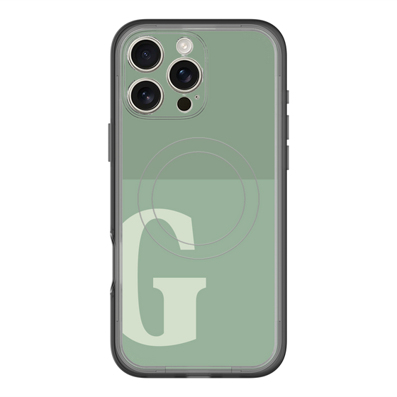 スリムプロテクションプレミアムケース with MagSafe［ オリジナル - initial two tone - G green ］