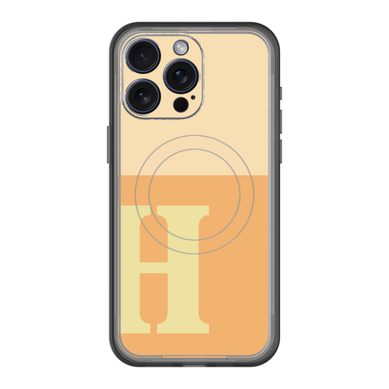 スリムプロテクションプレミアムケース with MagSafe［ オリジナル - initial two tone - H orange ］