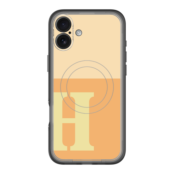 スリムプロテクションプレミアムケース with MagSafe［ オリジナル - initial two tone - H orange ］