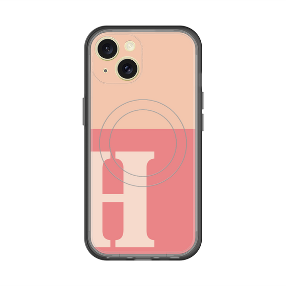 スリムプロテクションプレミアムケース with MagSafe［ オリジナル - initial two tone - H pink ］