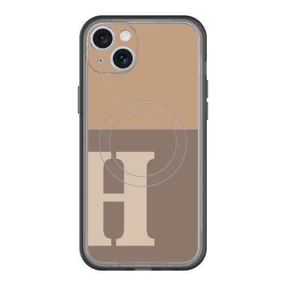 スリムプロテクションプレミアムケース with MagSafe［ オリジナル - initial two tone - H brown ］