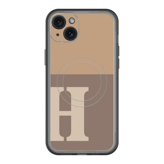 スリムプロテクションプレミアムケース with MagSafe［ オリジナル - initial two tone - H brown ］