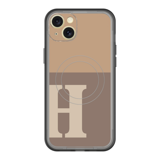 スリムプロテクションプレミアムケース with MagSafe［ オリジナル - initial two tone - H brown ］