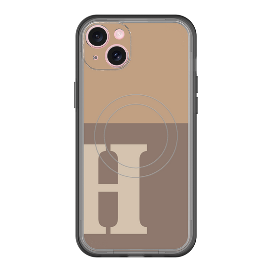スリムプロテクションプレミアムケース with MagSafe［ オリジナル - initial two tone - H brown ］