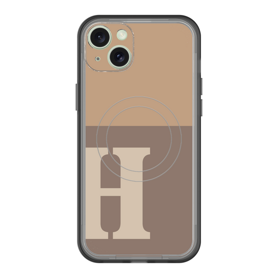 スリムプロテクションプレミアムケース with MagSafe［ オリジナル - initial two tone - H brown ］