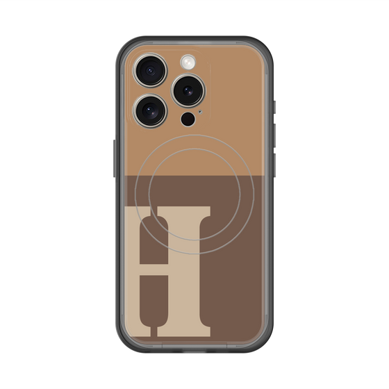 スリムプロテクションプレミアムケース with MagSafe［ オリジナル - initial two tone - H brown ］