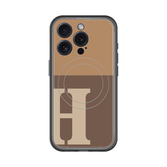 スリムプロテクションプレミアムケース with MagSafe［ オリジナル - initial two tone - H brown ］