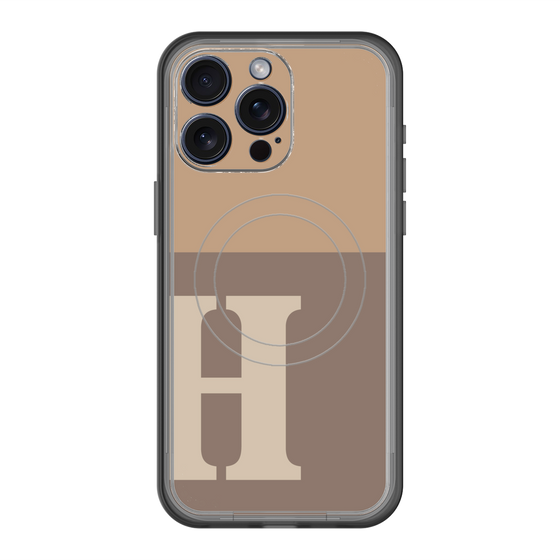 スリムプロテクションプレミアムケース with MagSafe［ オリジナル - initial two tone - H brown ］