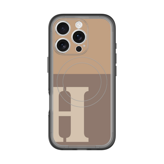 スリムプロテクションプレミアムケース with MagSafe［ オリジナル - initial two tone - H brown ］