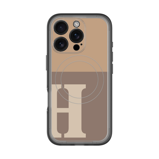 スリムプロテクションプレミアムケース with MagSafe［ オリジナル - initial two tone - H brown ］