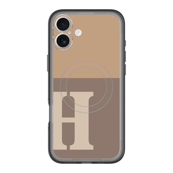 スリムプロテクションプレミアムケース with MagSafe［ オリジナル - initial two tone - H brown ］