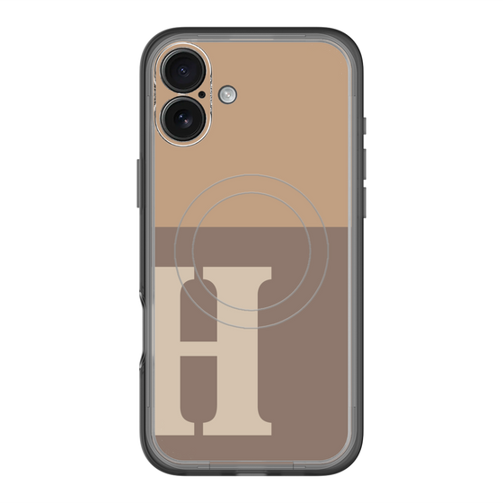 スリムプロテクションプレミアムケース with MagSafe［ オリジナル - initial two tone - H brown ］