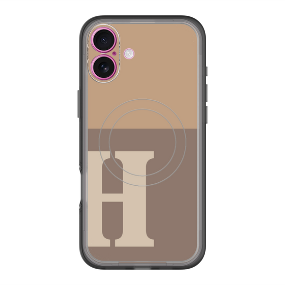 スリムプロテクションプレミアムケース with MagSafe［ オリジナル - initial two tone - H brown ］