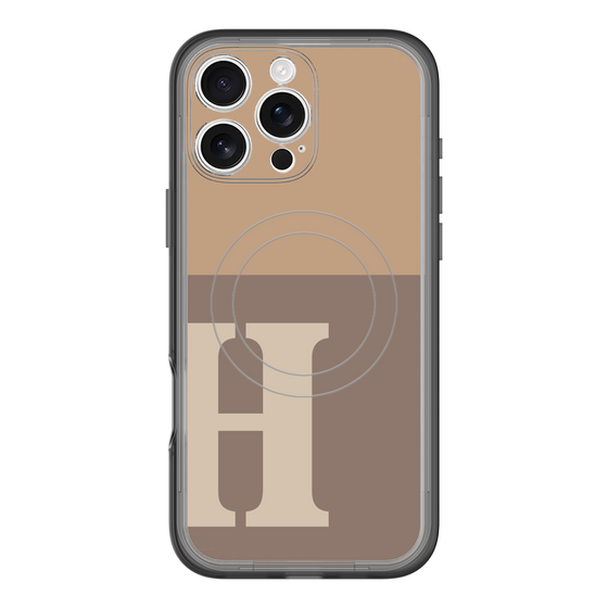 スリムプロテクションプレミアムケース with MagSafe［ オリジナル - initial two tone - H brown ］
