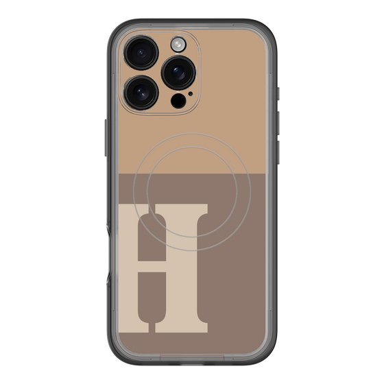 スリムプロテクションプレミアムケース with MagSafe［ オリジナル - initial two tone - H brown ］