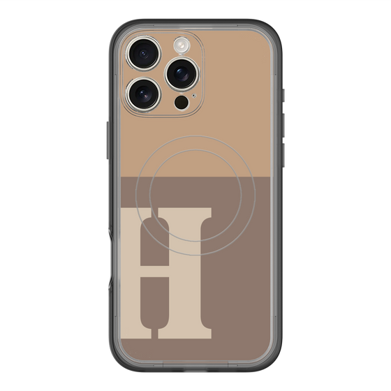 スリムプロテクションプレミアムケース with MagSafe［ オリジナル - initial two tone - H brown ］