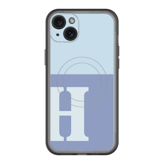 スリムプロテクションプレミアムケース with MagSafe［ オリジナル - initial two tone - H blue ］