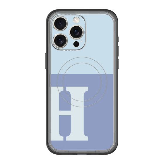 スリムプロテクションプレミアムケース with MagSafe［ オリジナル - initial two tone - H blue ］