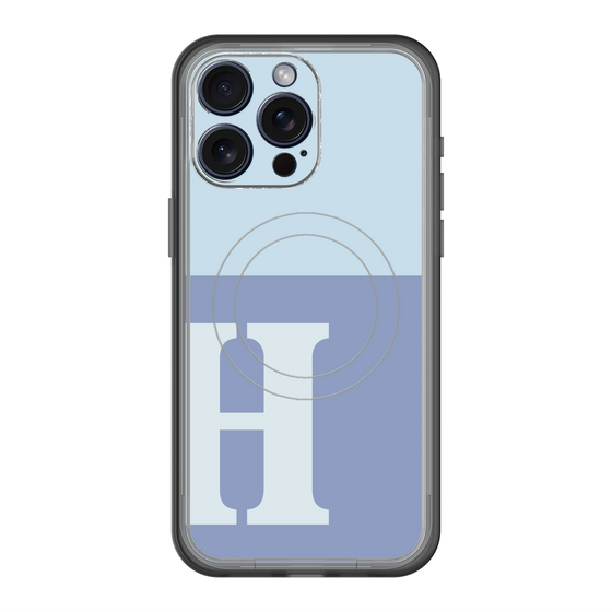 スリムプロテクションプレミアムケース with MagSafe［ オリジナル - initial two tone - H blue ］