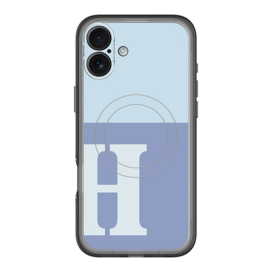 スリムプロテクションプレミアムケース with MagSafe［ オリジナル - initial two tone - H blue ］