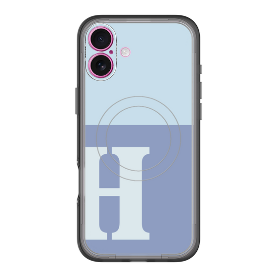 スリムプロテクションプレミアムケース with MagSafe［ オリジナル - initial two tone - H blue ］