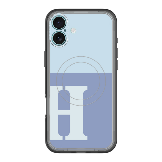スリムプロテクションプレミアムケース with MagSafe［ オリジナル - initial two tone - H blue ］