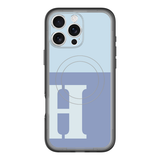 スリムプロテクションプレミアムケース with MagSafe［ オリジナル - initial two tone - H blue ］
