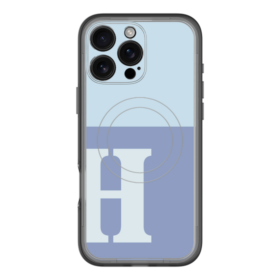 スリムプロテクションプレミアムケース with MagSafe［ オリジナル - initial two tone - H blue ］
