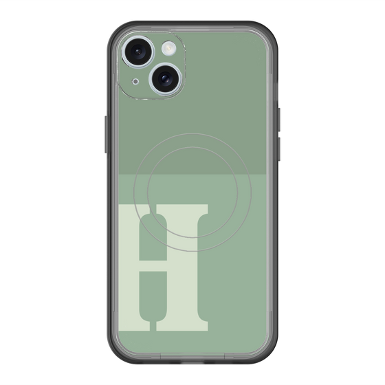 スリムプロテクションプレミアムケース with MagSafe［ オリジナル - initial two tone - H green ］