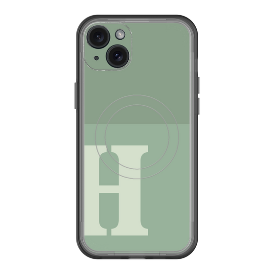 スリムプロテクションプレミアムケース with MagSafe［ オリジナル - initial two tone - H green ］