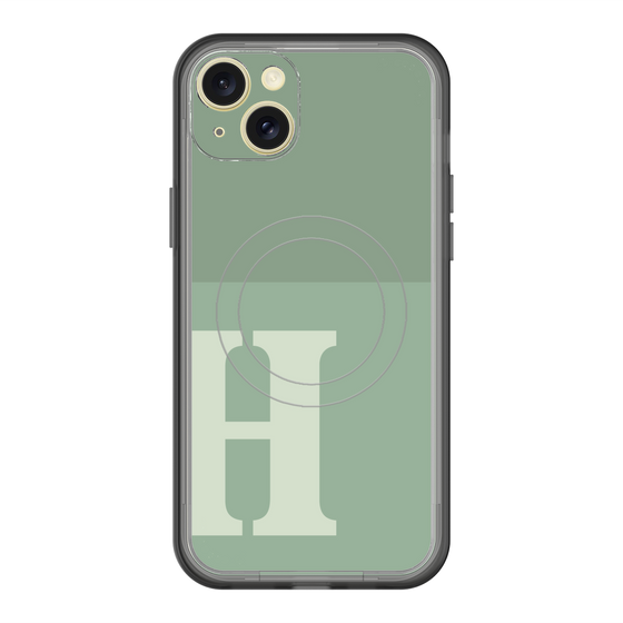 スリムプロテクションプレミアムケース with MagSafe［ オリジナル - initial two tone - H green ］