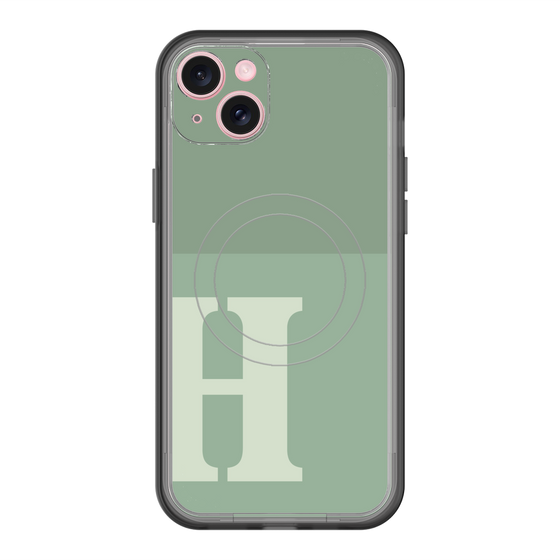 スリムプロテクションプレミアムケース with MagSafe［ オリジナル - initial two tone - H green ］