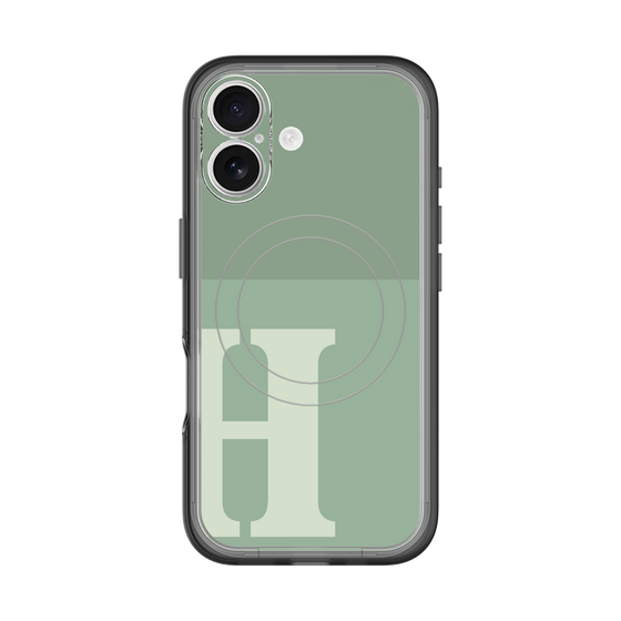 スリムプロテクションプレミアムケース with MagSafe［ オリジナル - initial two tone - H green ］