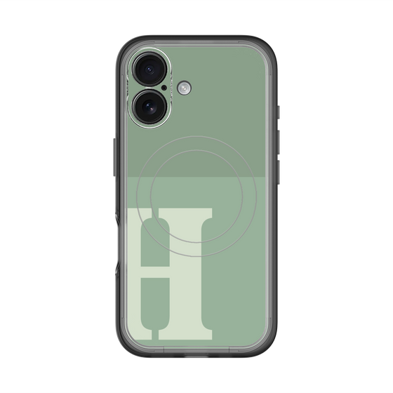 スリムプロテクションプレミアムケース with MagSafe［ オリジナル - initial two tone - H green ］