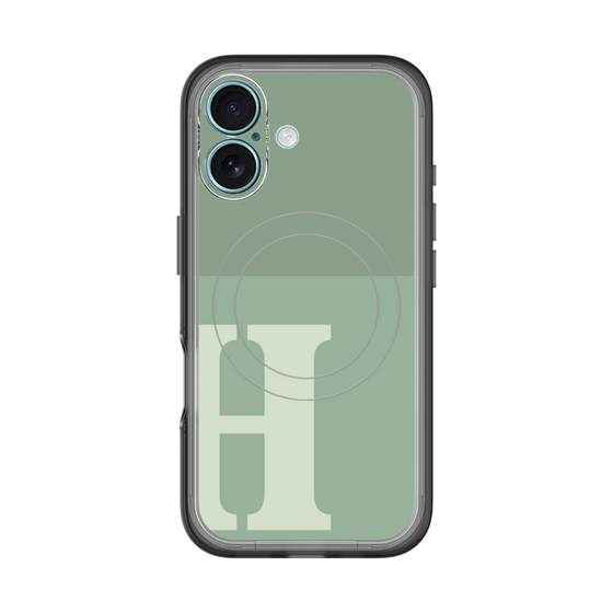 スリムプロテクションプレミアムケース with MagSafe［ オリジナル - initial two tone - H green ］