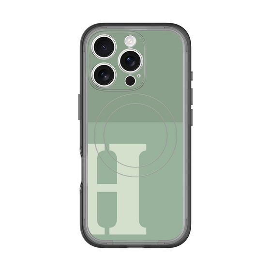 スリムプロテクションプレミアムケース with MagSafe［ オリジナル - initial two tone - H green ］